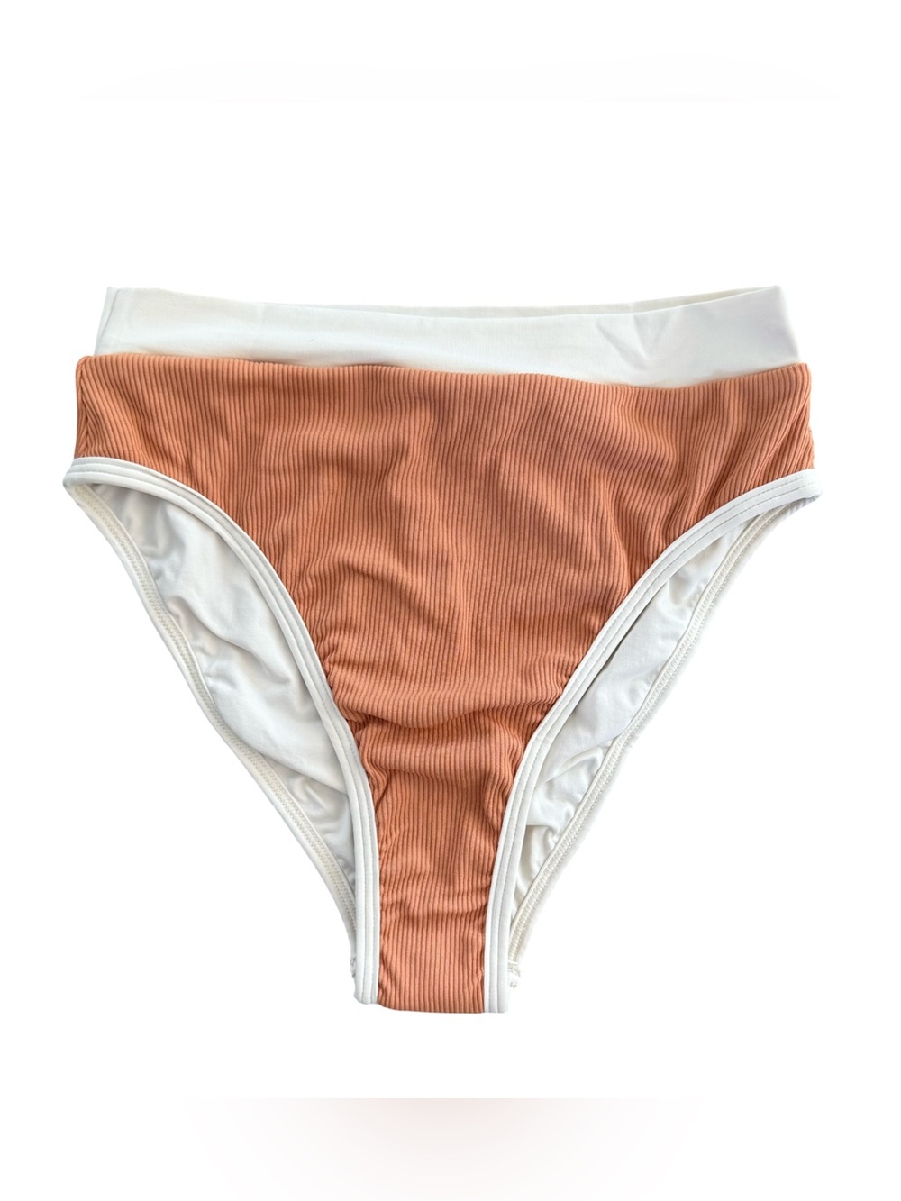 L*Space Ribbed Frenchi High Waisted Bitsy Cut Bikini Swim Bottom NWT Size S
